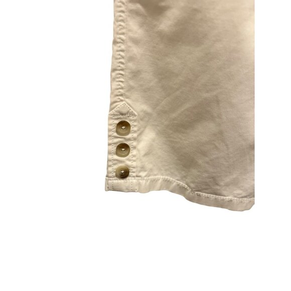 Ann Taylor Womens Signature Fit White Capri Pants Size 14 Cotton Blend - Picture 2 of 5